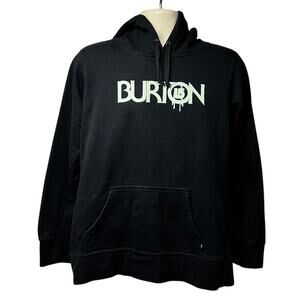 Burton Snowboards Black Graphic Hoodie Sweatshirt XL Pocket Skate Ski Surf